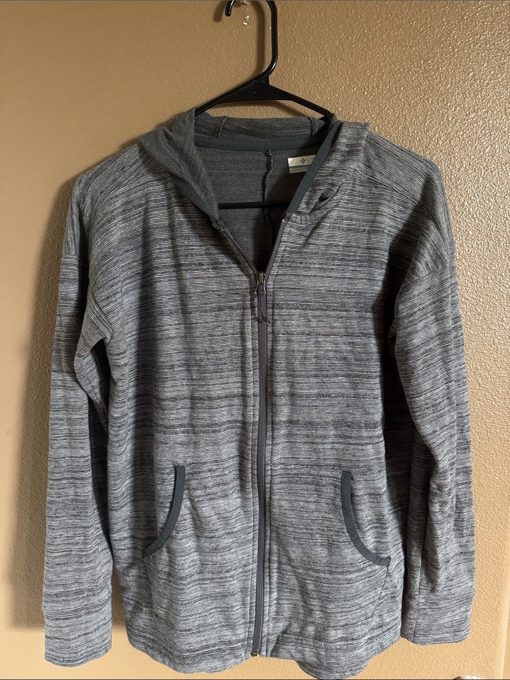 Columbia Heather Charcoal Zip Hoodie women’s Small